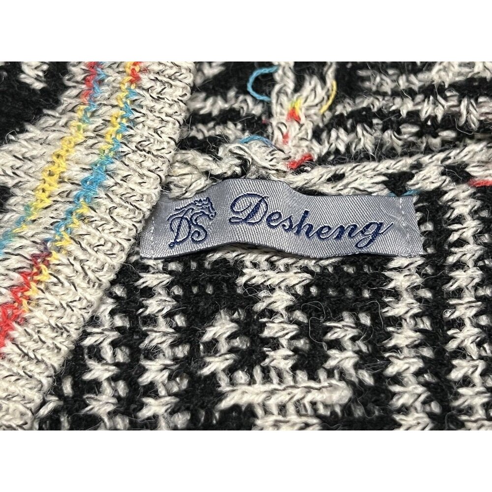 Desheng Cardigan Sweater Size Measurement Photos Cream Aztec/Western Open - Picture 5 of 9